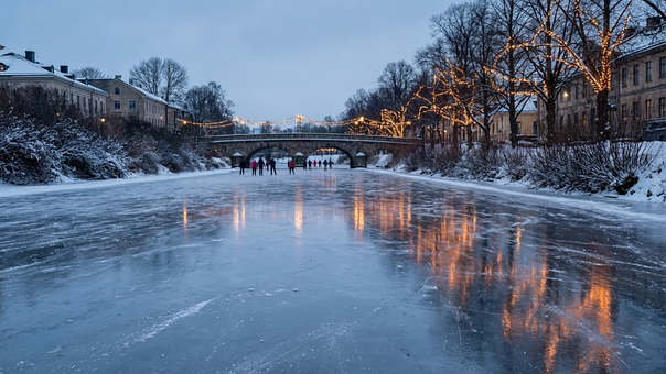 Free Frozen River Ice Skating photo and picture