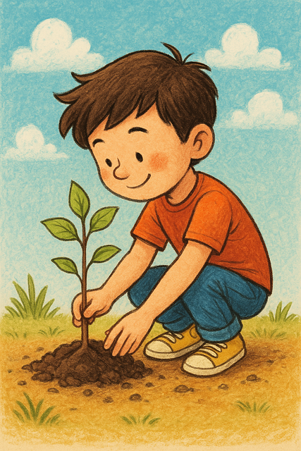 Junge, Sämling, Baum, Natur, Spielplatz