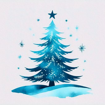 Weihnachten, Baum, Sterne, Winter