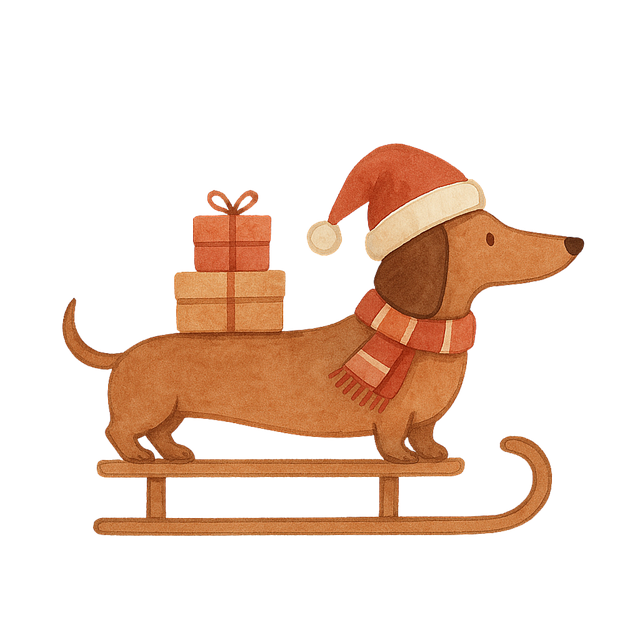Juledachs, Festlig Hund, Tegneseriehund
