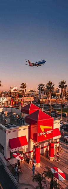 Airplane, Architecture, Sunset