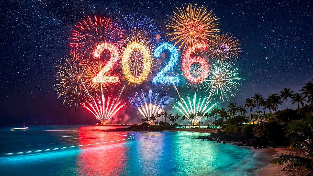 Download free HD stock image of New Year Celebration Colorful Fireworks Free new year celebration colorful fireworks night sky illustration
