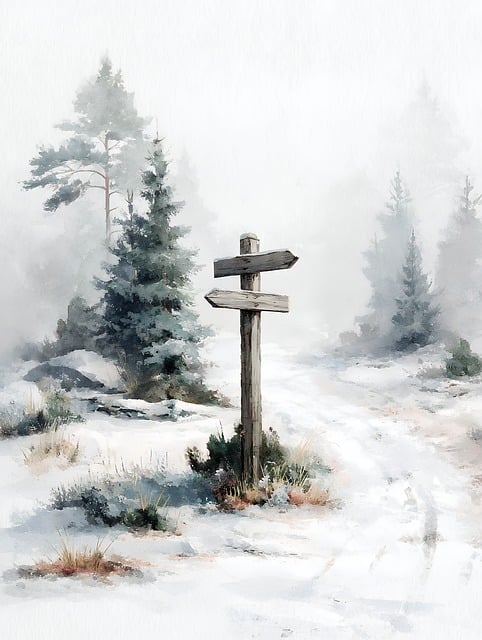 Free signpost snow winter illustration