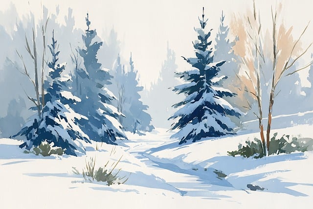 Free winter snow forest illustration