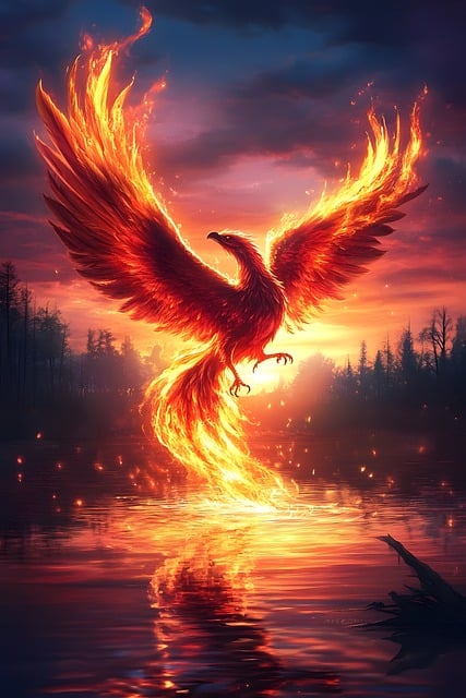 Free phoenix mythical bird revival illustration