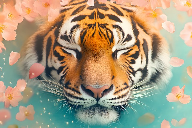 Free tiger animal portrait meditation illustration