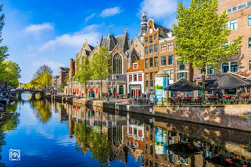 Rio, Amsterdã, Cidade, Barco, Ponte