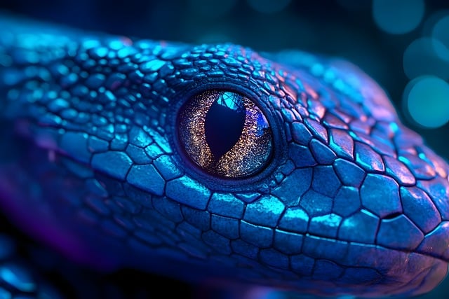 Free reptile bioluminescent hyperrealism illustration