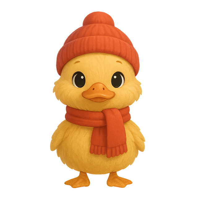 Free cute duckling winter duck cartoon animal illustration
