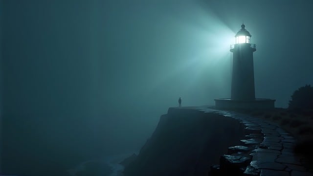 Free lighthouse coast cliffs illustration