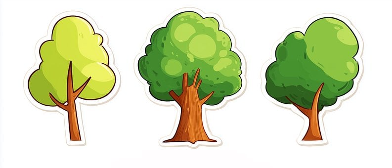 Albero, Cartone Animato, Natura, Tronco