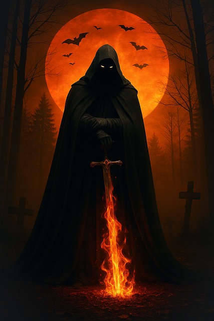 Free dark hooded mysterious illustration