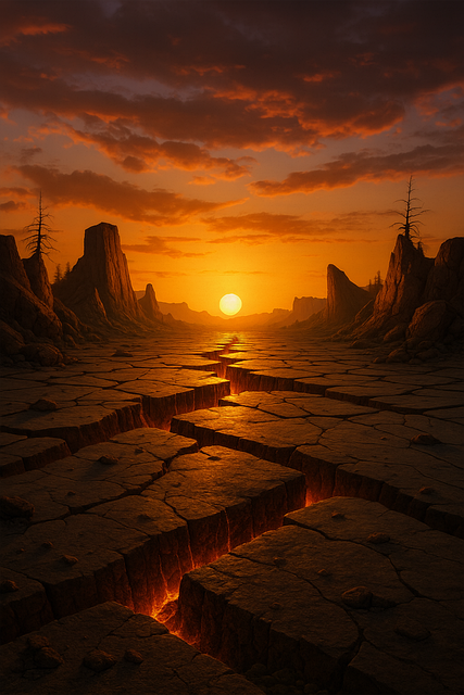 Free Cracked Earth Fiery illustration and picture