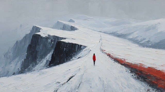 Free person walking snow illustration