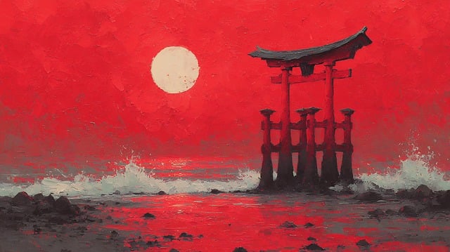 Free torii gate japan illustration