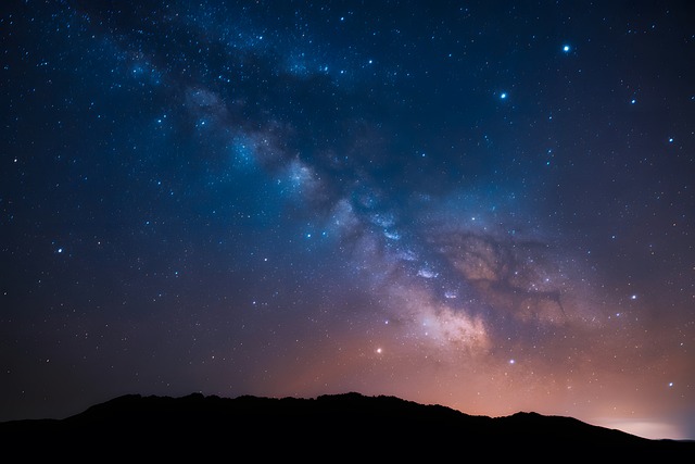 Free nighttime landscape mountain range vibrant milky way illustration