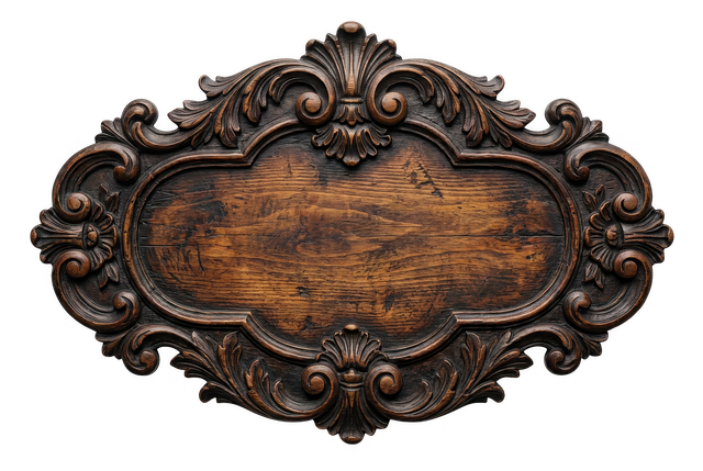 Free wooden sign ornate frame fantasy signboard illustration