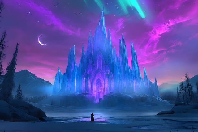Free cathedral ice dawn illustration