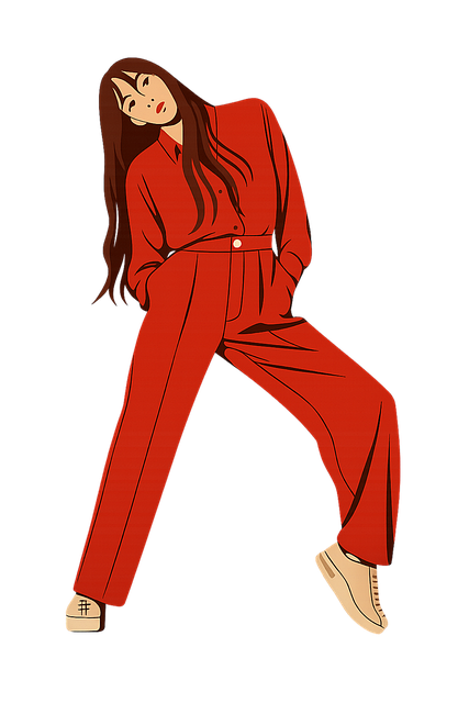 Free stylized person cartoon character red outfit vector