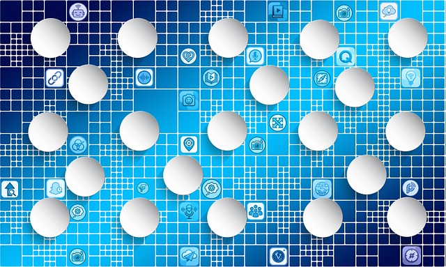 Digital, Blå, Mosaikk, Ikoner, Teknologi