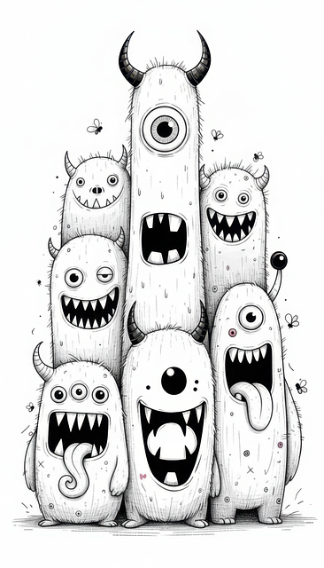Free cute monsters funny monsters cartoon creatures illustration