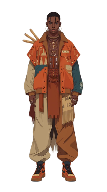 Free urban shaman stylized character tribal fashion illustration