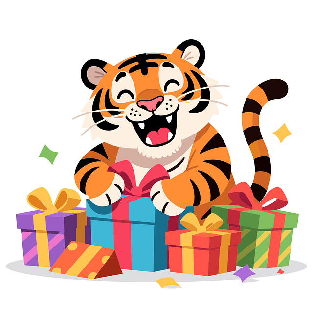 Free christmas tiger cute tiger festive tiger illustration