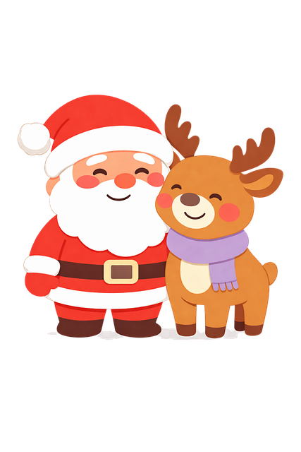 Weihnachtsmann, Cartoon-Rentier