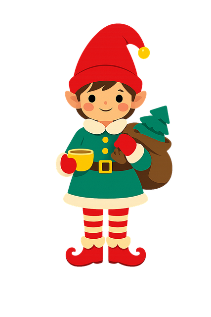 Free christmas elf festive illustration holiday clipart vector