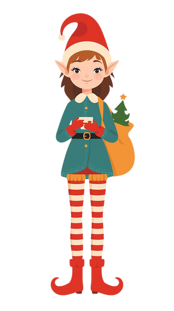 Free christmas elf festive illustration holiday clipart vector