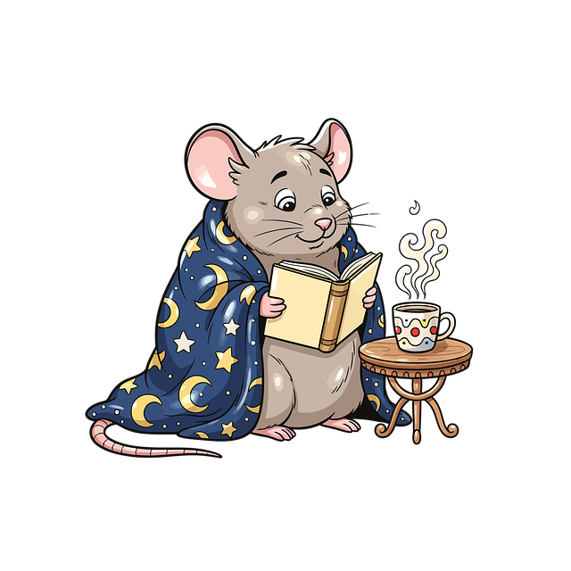 Karikatur, Maus, Getränk, Tee, Lesen