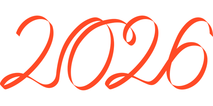 Nyttår, 2026, Bånd, Bokstaver, Rød