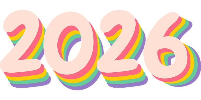 Nyttår, 2026, Regnbue, Årgang, Julekort