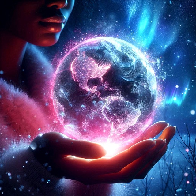 Free planet globe aurora illustration