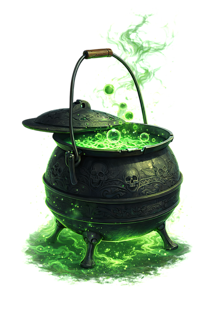 Free witch cauldron magic potion green liquid illustration