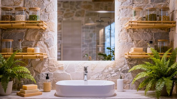 Free Modern Bathroom Natural Stone Interior illustration and picture