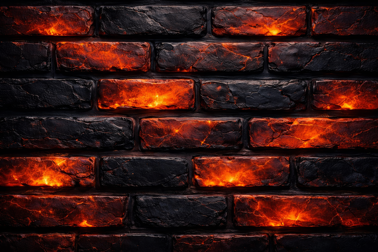 Download Lava Wall, Brick Texture, Fiery Background. Royalty-Free Stock ...