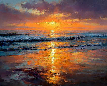 Sommer, Sonnenuntergang, Malen