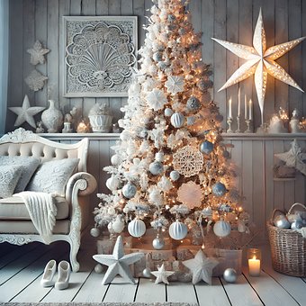 Jul, Festlig, Juletræ, Dekoration, Lys