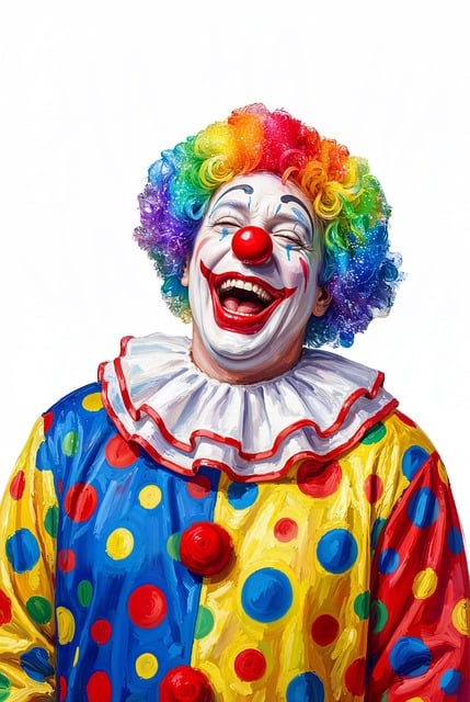 Free clown laughter colorful illustration