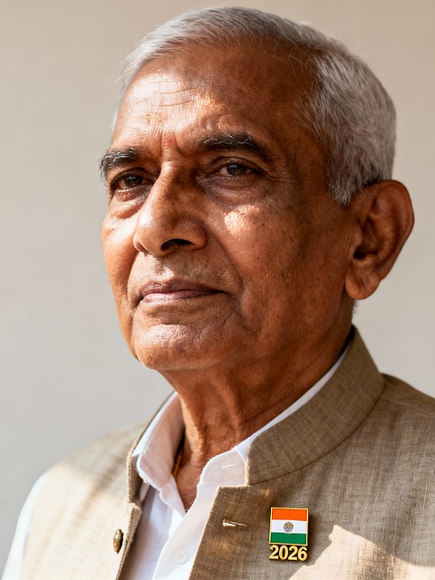 Índia, Retrato, Senior, Homem, Cidadão