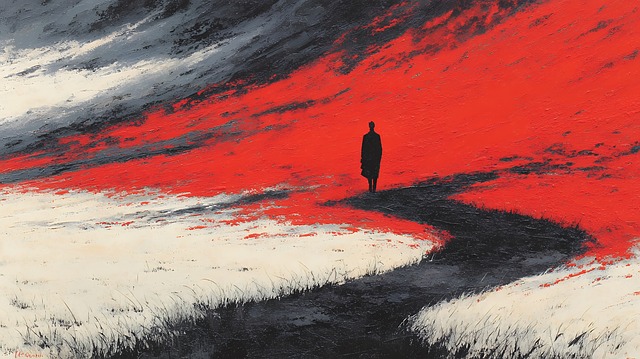 Free man walking path illustration