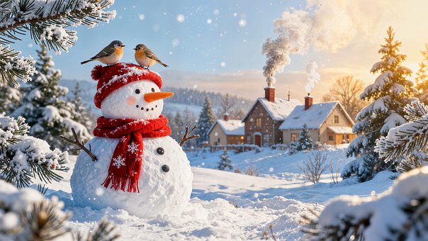 Snemand, Vinter, Sne, December