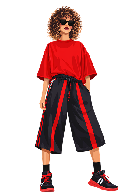 Free fashion illustration street style curly hair vector