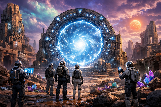 Free stargate ancient portal sci fi ruins illustration