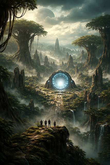 Free ancient portal alien ruins lost civilization illustration