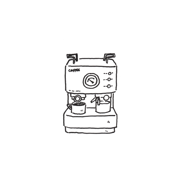 Free cafe espresso machine coffee illustration