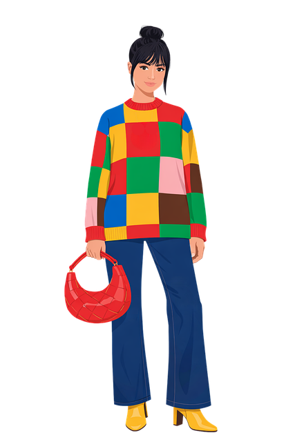 Mode Illustration, Farverigt Outfit