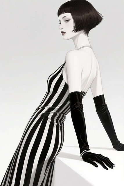 Free fashion illustration minimalist black and white illustration