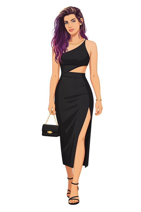 Download Female Illustration, Elegant Woman, Evening Dress. Royalty ...